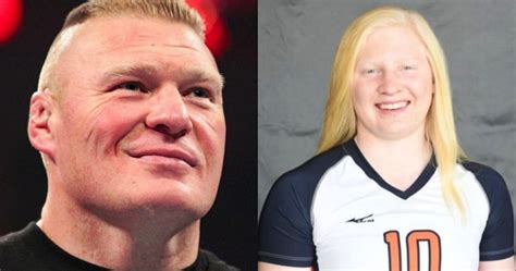 Brock Lesnar’s lookalike daughter is an athletic freak of her own. Her dad throws giant men around UFC cages and WWE rings – and now Mya Lesnar is showing freakish athletic ability of her own.